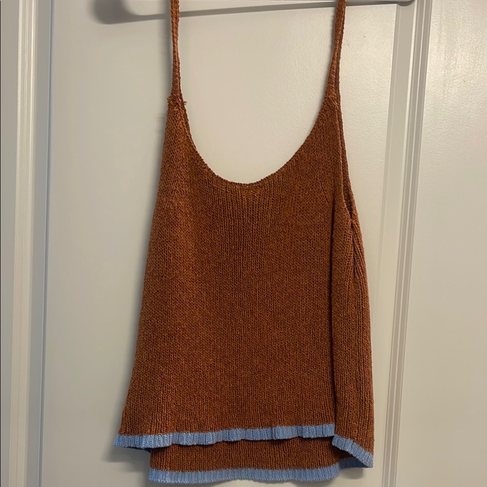 Pilcro Rust/Brown and Blue Sweater Tank - Picture 4 of 4